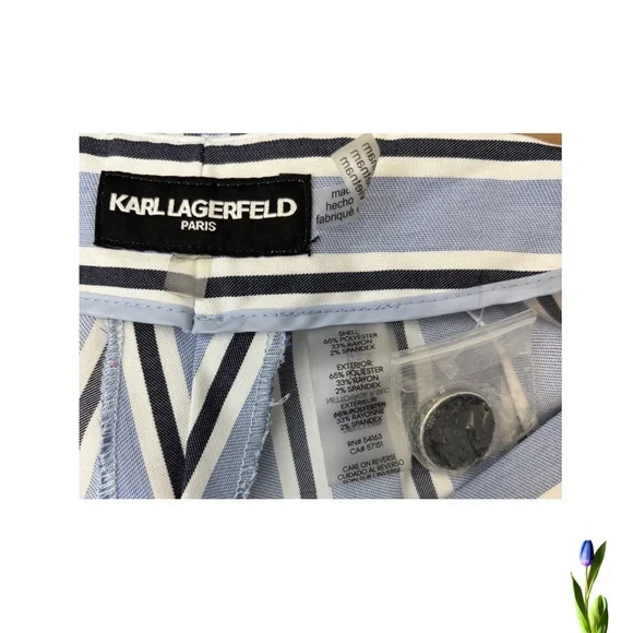 Karl Lagerfeld Designer Pants Nautical Striped Blue and White NO size I think L - Picture 6 of 8